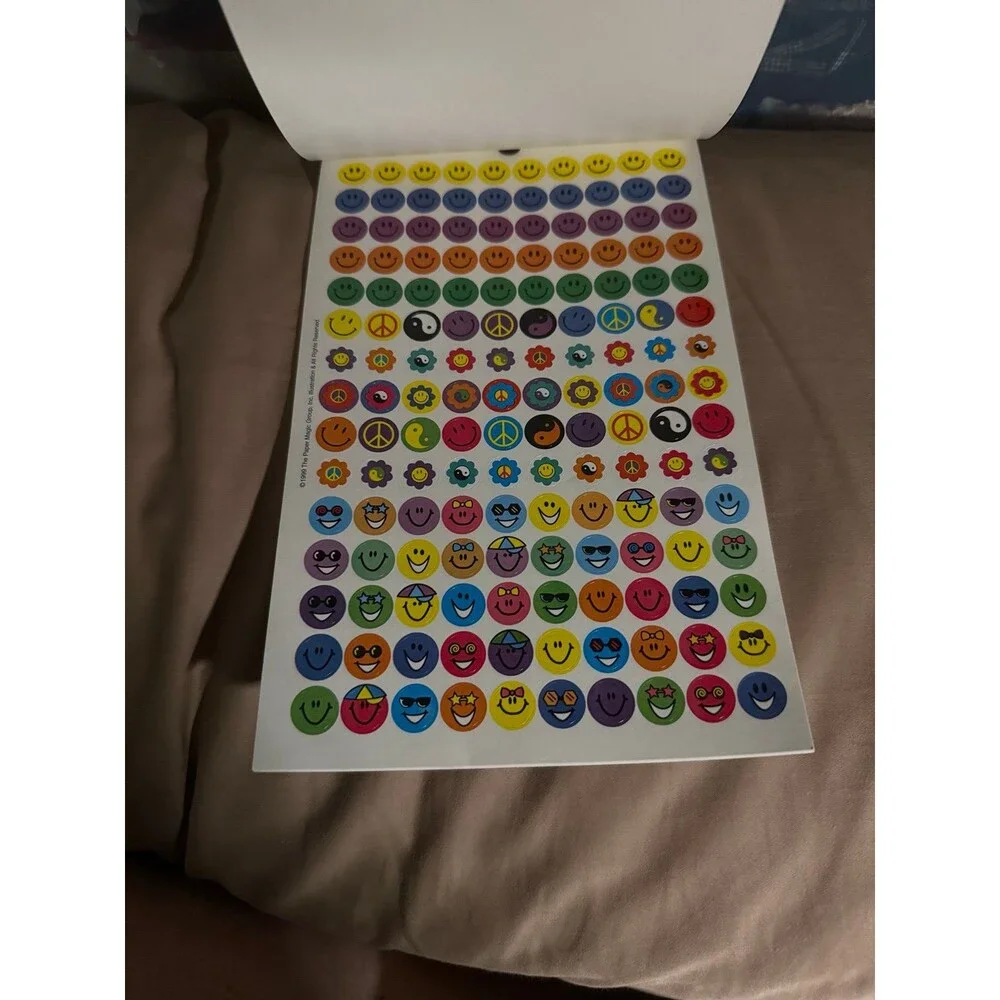 Vintage 90s Learning Playground Mini Stickers Book 1200 Stickers Smiley Faces